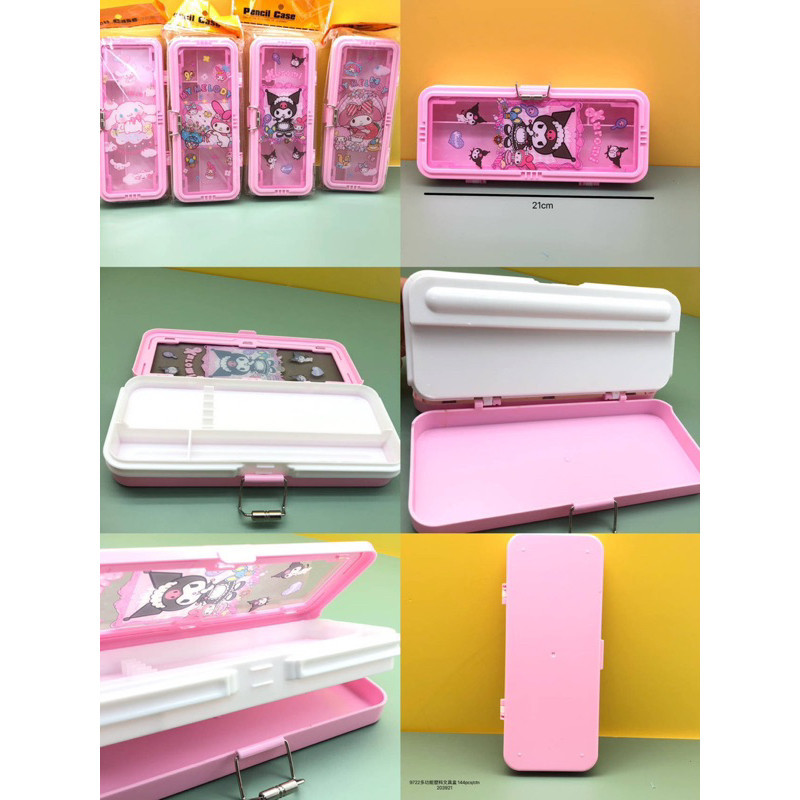 

YEN Tempat Pensil Pink Kotak Pensil 2 Tingkat MIKA SANRIO Kuromi / Melody / Cinamonroll FY-9722