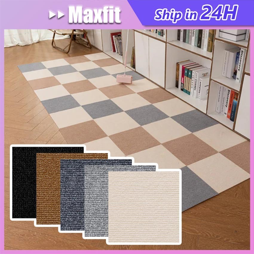 Karpet Tile Adhesive Kantor Polos Karpet Kotak meteran 30X30Cm Karpet Bludru Geotextile Untuk Lantai