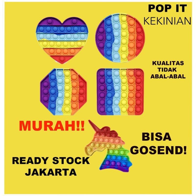 Grosir POP IT UNICORN RAINBOW TERMURAH Fidget Toys Mainan