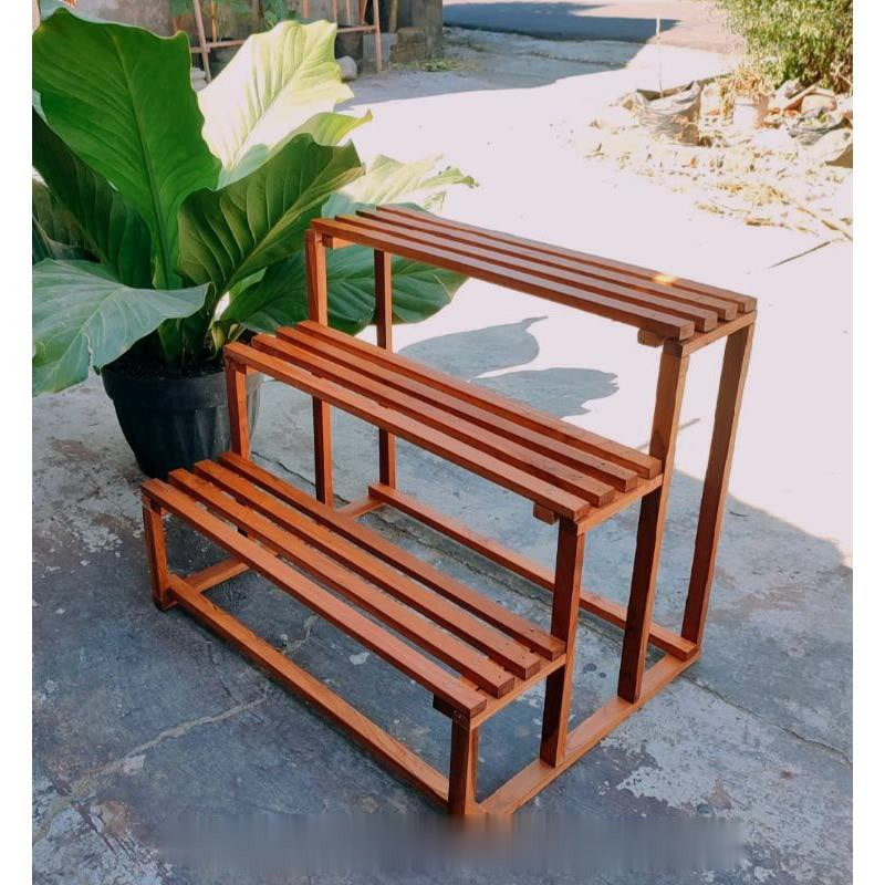 Rak Susun pot bunga Full kayu Jati belanda