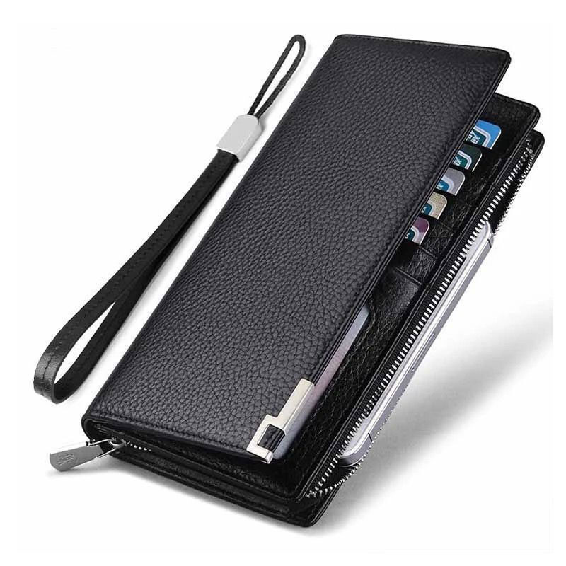 POPOCOLA☂Dompet pria Dompet Kulit Wallet Pria Cowok Asli Panjang Original Branded Import Premium Ker