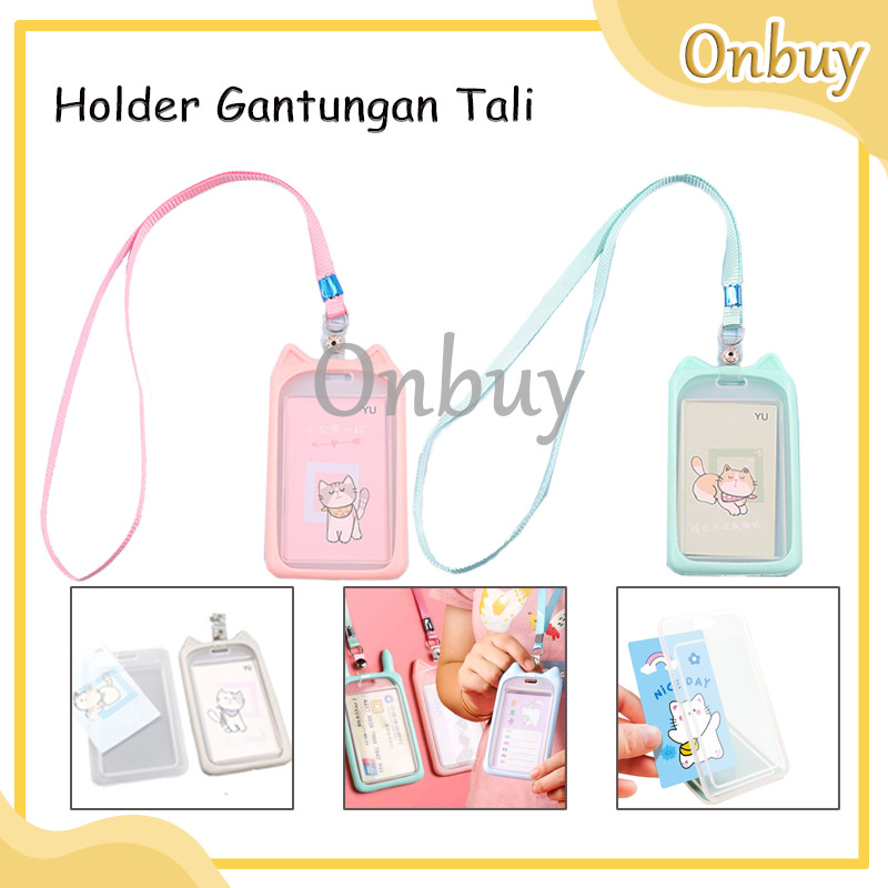 

Holder Name Tag Lanyard Id Card Karakter Kucing Lucu / Akses Kantor Lanyard Card Holder Motif Kucing
