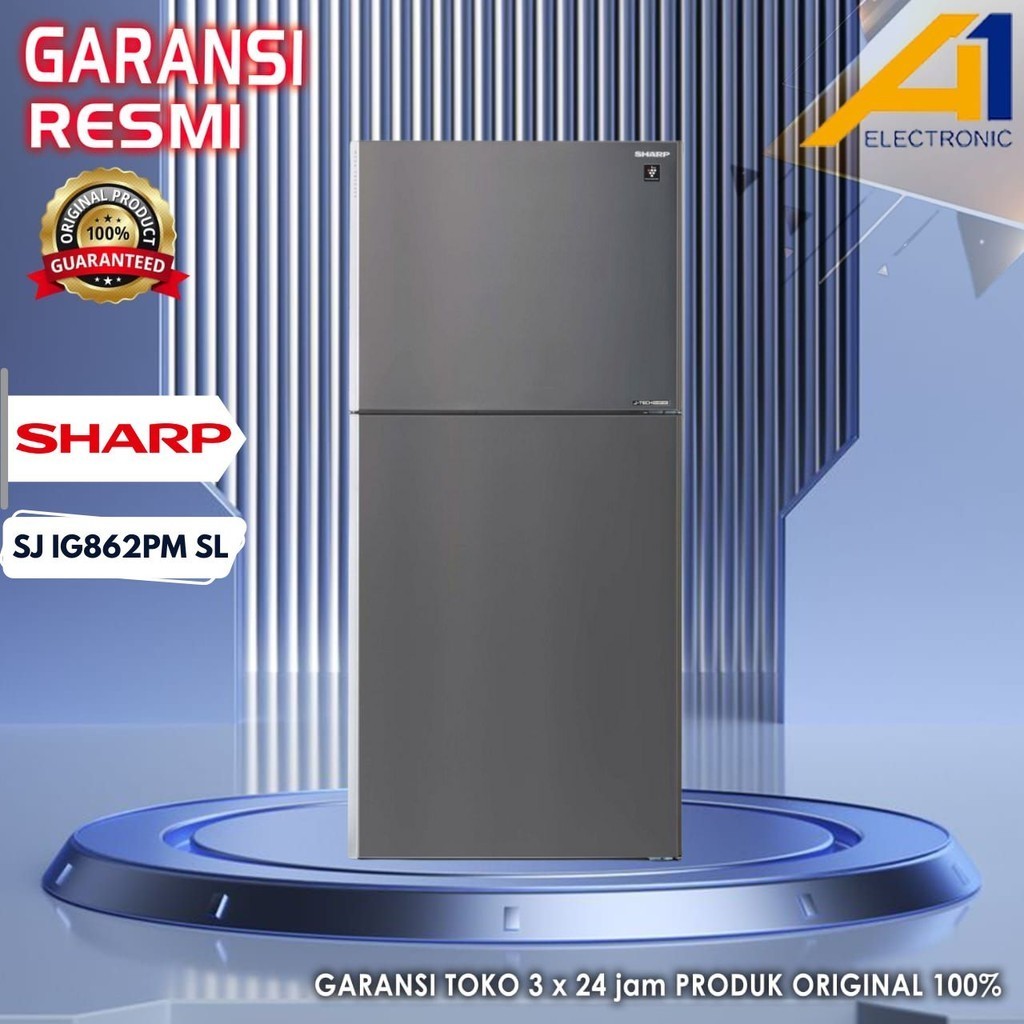 Kulkas SHARP SJ IG862PM SL / SJIG862PMSL Inverter 2 Pintu 613 L