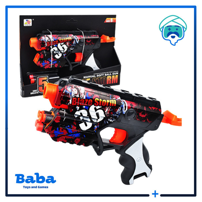 MAINAN BLAZE STORM MANUAL SOFT BULLET GUN 7200 ORIGINAL NEW NOT NERF - ToysH