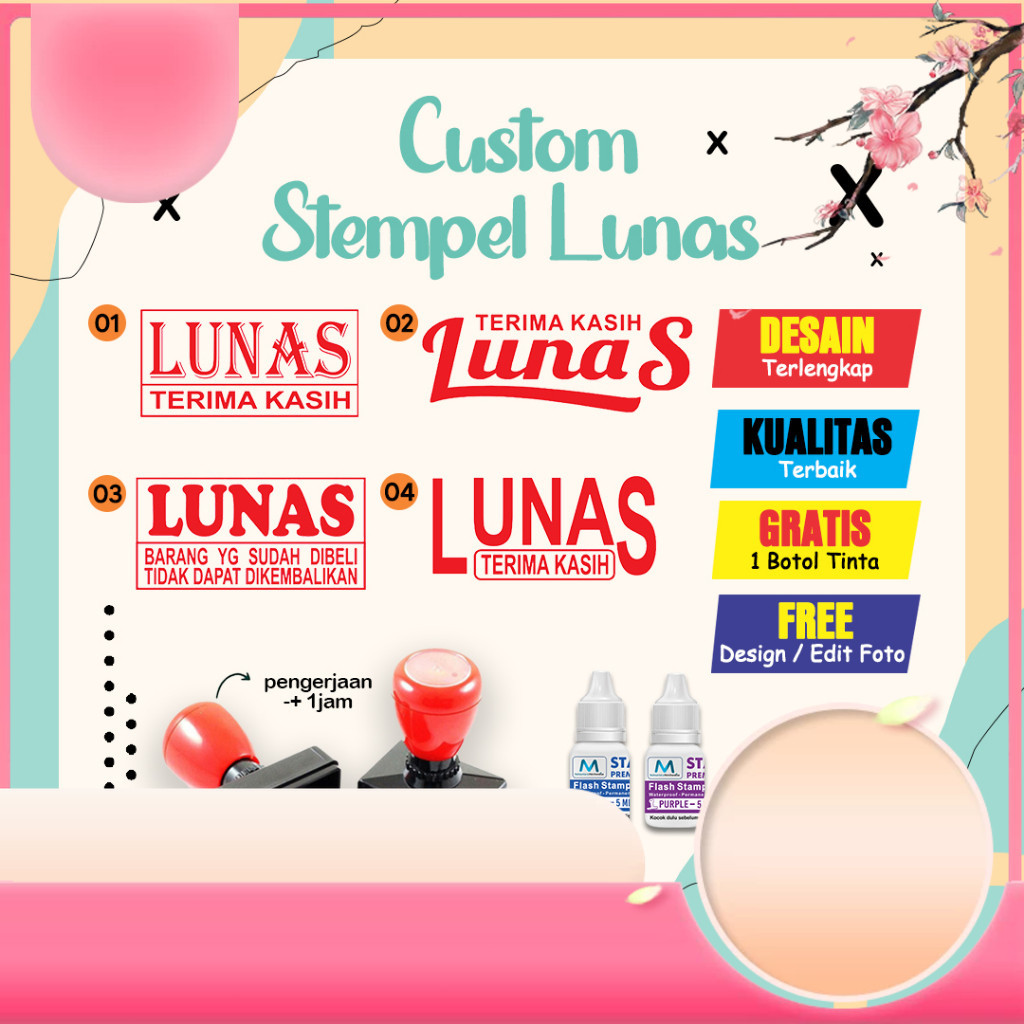 

Promo CUSTOM STEMPEL LUNAS / STEMPEL FLASH CUSTOM / STEMPEL TOKO PERUSAHAAN BARANG / STEMPEL SEKOLAH LUNAS SUDAH DIBAYAR