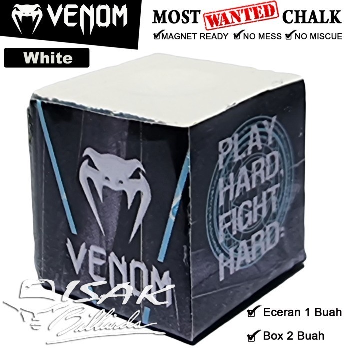 Venom Chalk White - Magnet Billiard Chalks Kapur Cuk Eceran Box - Eceran 1 Buah