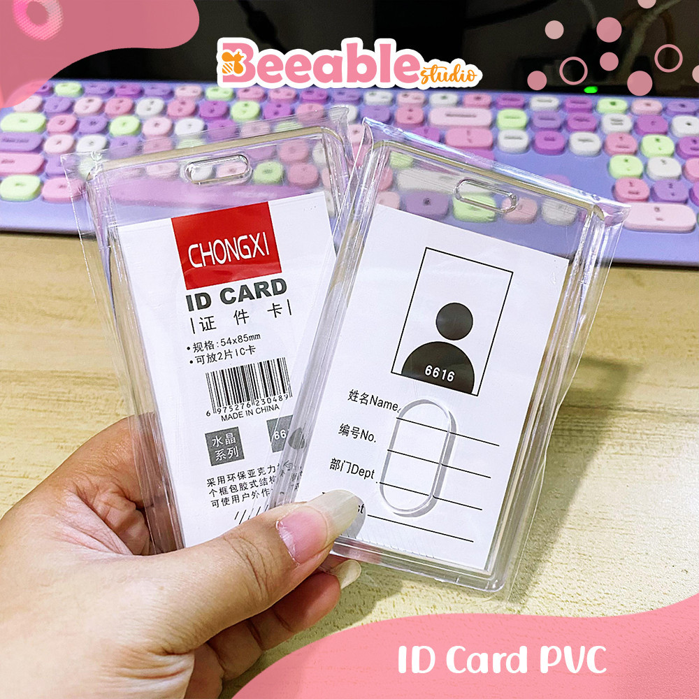 

BeeableStudio | ID Card PVC Name Tag Bingkai Gantungan Kunci Photo Card