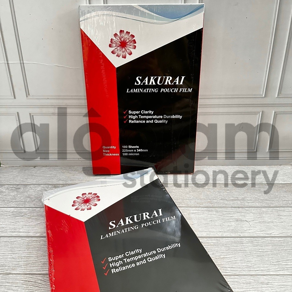 

SATU PACK ( 100 LEMBAR ) Plastik Laminating F4 SAKURAI