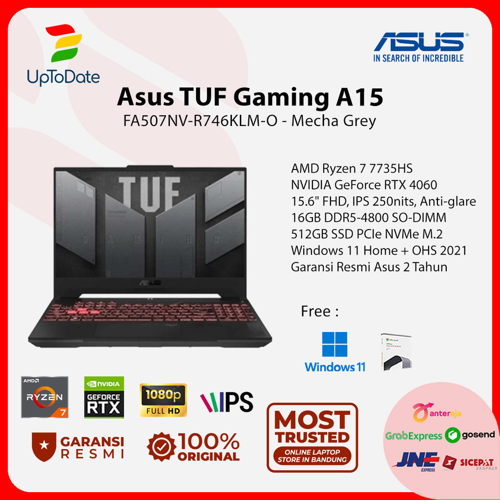 ASUS TUF A15 FA507NV-R746KLM-O Ryzen 7 7735HS 16GB 512GB W11 RTX4060