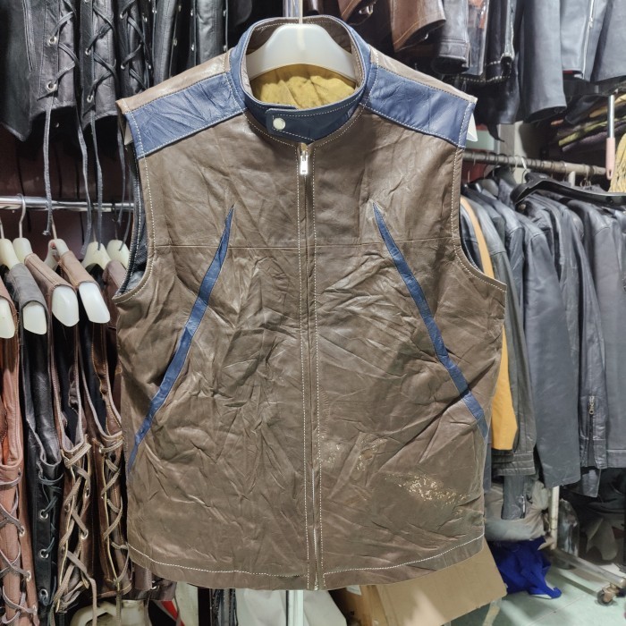ROMPI KULIT ASLI BIKERS VINTAGE VEST