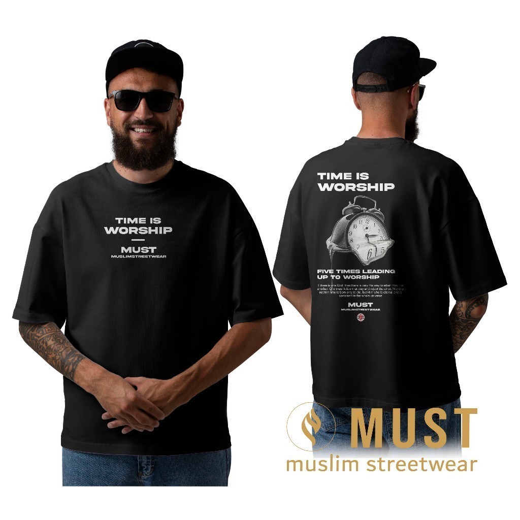 Kaos kurta longline Pria Must Kaos Distro Muslim Keren Pria Desain Dakwah Modern Terbaru art TIME