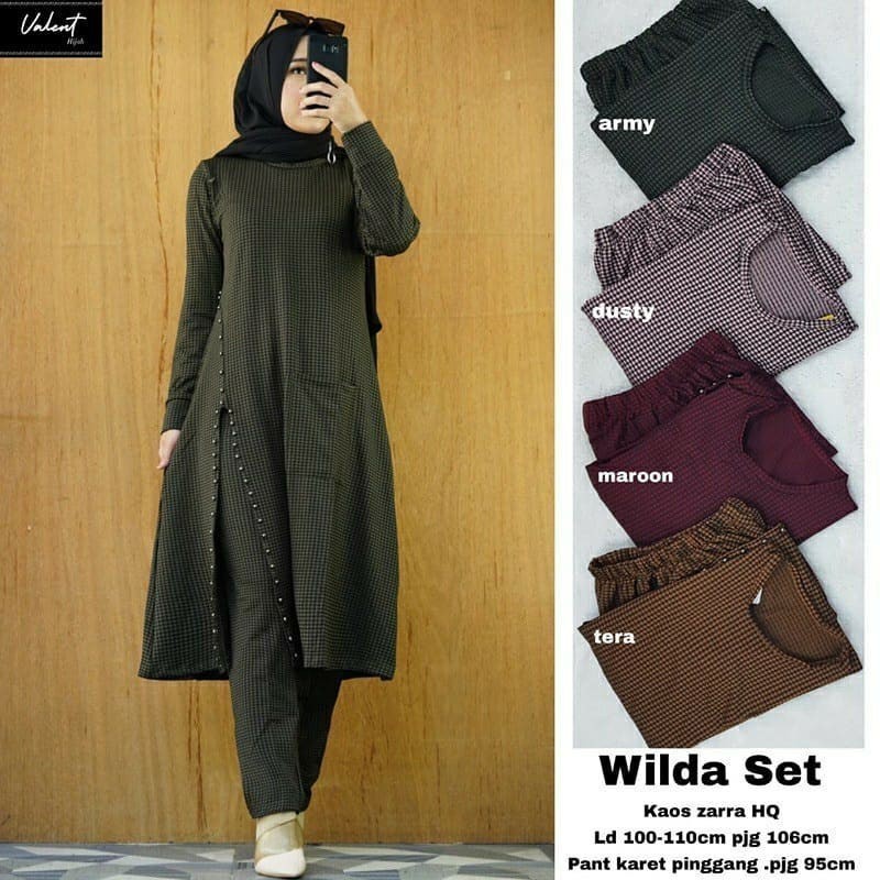RATI -  WILDA SET WILMA Setelan Wanita Muslimah Terbaru Modis Kekinian Bisa Cod by Hijab Fashion