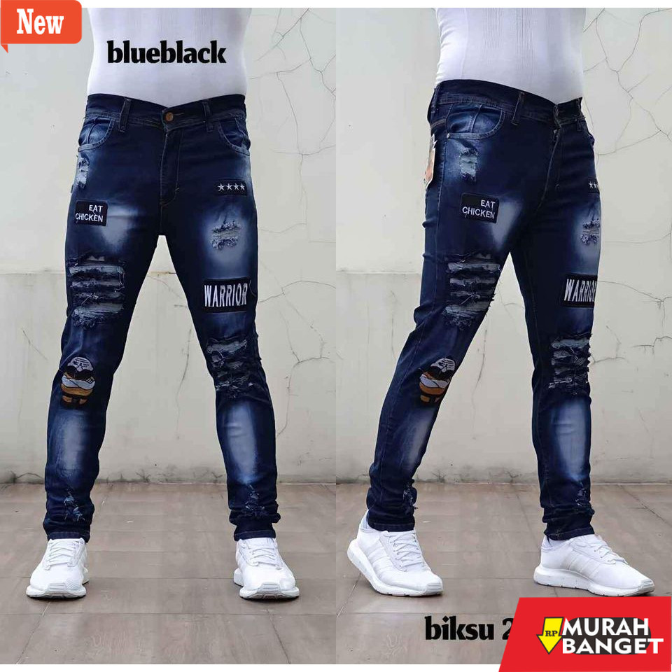 Denim Panjang Pria Celana Jeans Sobek Distro Kekinian | Jeans Sobek Distro Terbaru | Celana Distro |