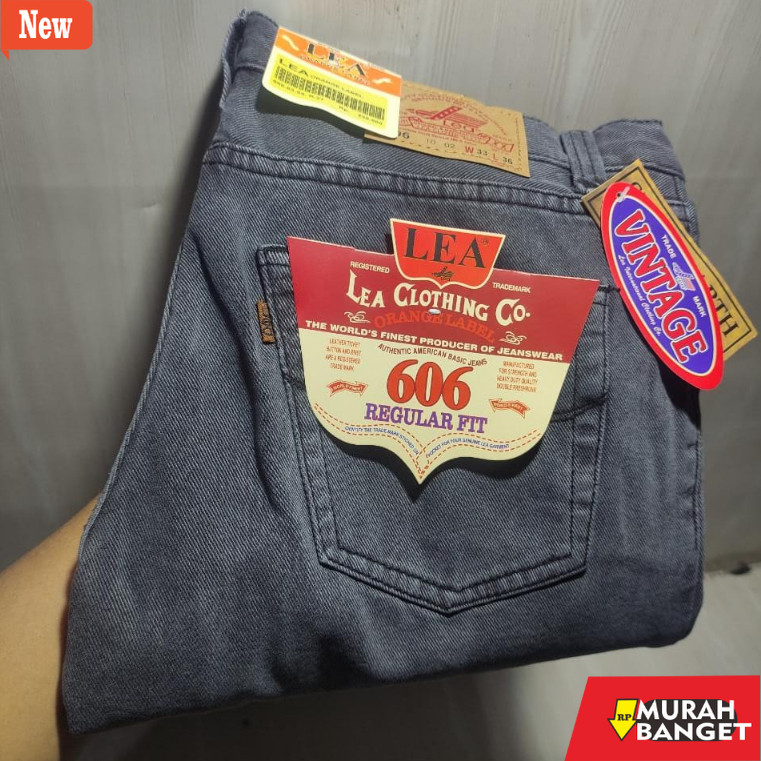 Denim Panjang Pria Celana Jeans Lea 606 Warna Abu Greay