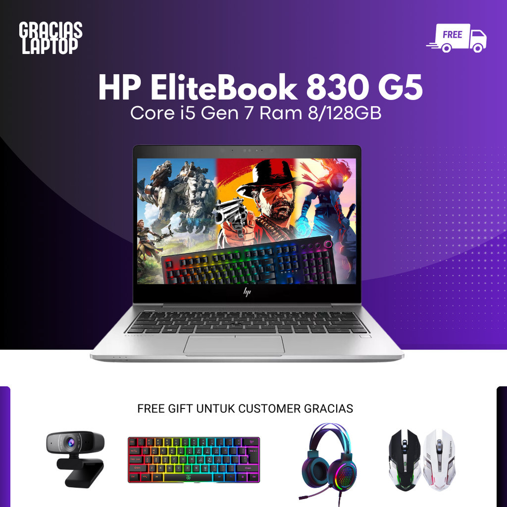 Laptop Murah HP EliteBook 830 G5  Intel Core i5 Gen 7 Ram 8/128GB - Laptop Gaming/Laptop Kerja/Lapto