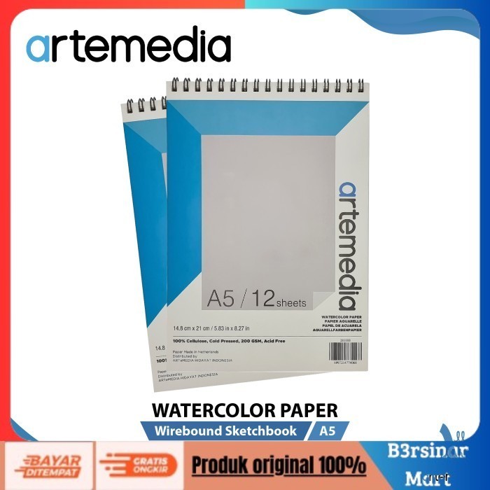 

[KUALITAS TERBAIK] Kertas Cat Air Artemedia Watercolor Book A5 Wire Bound Sketchbook
