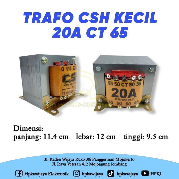 FZ01 TRAFO TRANSFORMER CSH 20A CT 65 KECIL 20 AMPERE 20AH 65V 65 VOLT CT