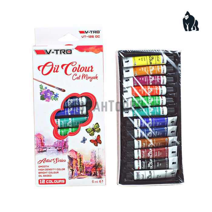 

G874R~ Promo Murmer Cat Minyak Oil Colour V-tro 12 Warna / Oil Color Painting Set Vtro