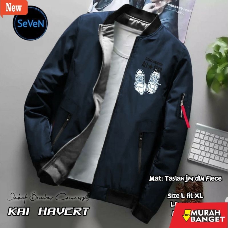 jaket bomber pria original JAKET BOMBER CONVERSE BOLAK BALIK ALLSIZE