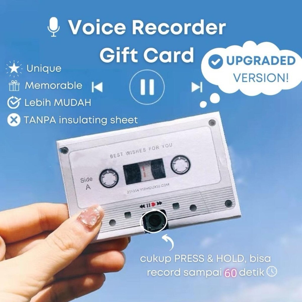 

【Versi Audio】Gift Card Voice Card Voice Record Ucapan Rekaman Suara Hadiah Kado Unik kartu Ucapan Hari Raya Kartu Ucapan Lebaran kartu ulang tahun Voice Note Couple Kartu Ucapan