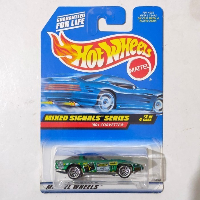 Hotwheels 80s 80 Corvette hijau 1998 base & body besi