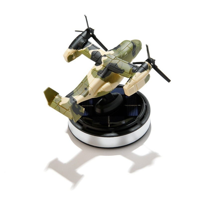Pesawat Tenaga Surya Baru V22 Osprey Lampu Aromaterapi Mobil Berputar Pewangi Tahan Lama Gelar Ornam