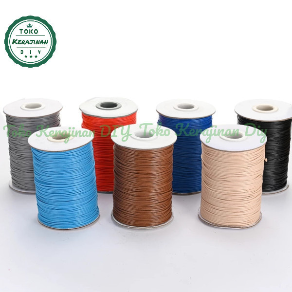 (10 METER ) Tali Korea 1.5mm 2mm Bahan Gelang Kalung Atau Kerajinan - Hitam, 1,5 mm(5 meter)