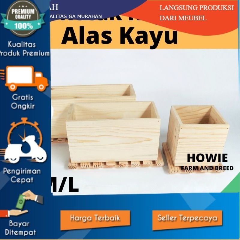 Kotak Kayu Alas Tatakan Kayu Pot Panjang Kaktus Sukulen