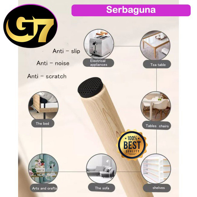 Alas Kaki Meja Karet Kaki Kursi Kayu Alas Anti Slip Bulat Persegi Bantalan Kaki Bangku Anti slip Ala