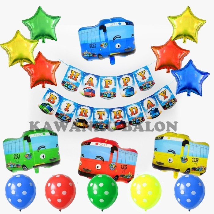 Lalalo_ Balon Ulang tahun Karakter/ Balon Tayo/ Balon Foil/ Dekorasi Set
