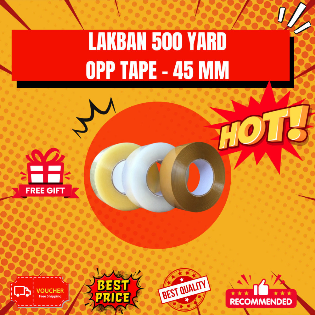 

[PROMO ONGKIR] ISOLASI 45MM X 500Y / LAKBAN 45MM X 500YARD / LAKBAN JUMBO 45 MM X 500 Y