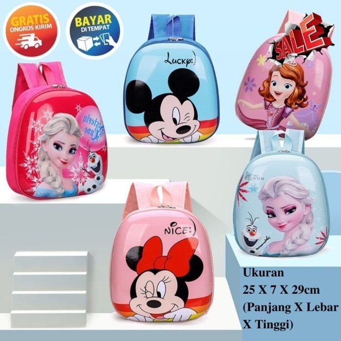 ✨NEW✨ -TAS SEKOLAH TAS RANSEL TELUR ANAK TAS ANAK TAS SEKOLAH TK TAS RANSEL - FROZEN BIRU