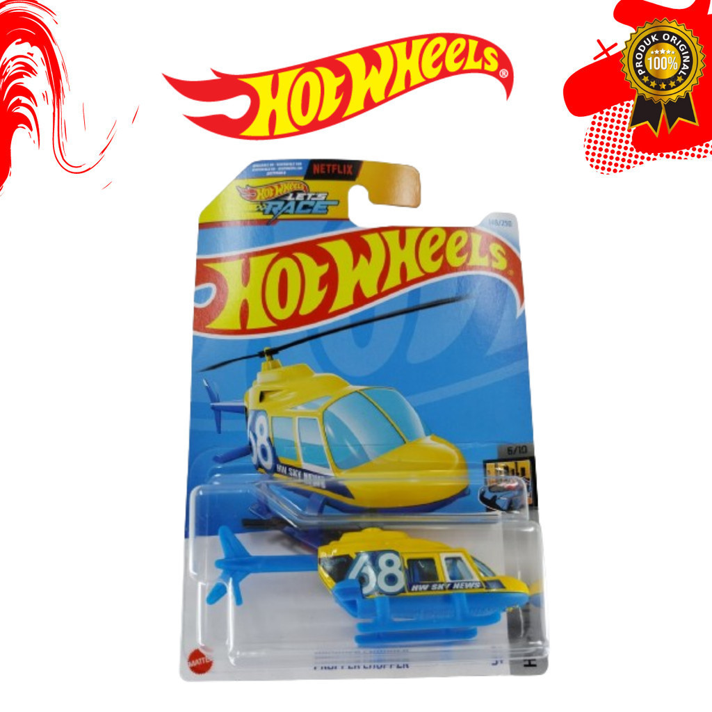 Hot Wheels Propper Chopper Helicopter Lets Race Netflix Kuning