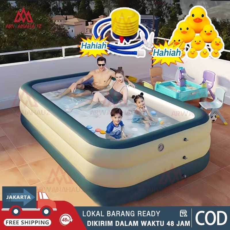 [COD] Kolam renang / PVC menebal double-layer kolam renang tiup anak-anak/luar rumah tangga bayi kol