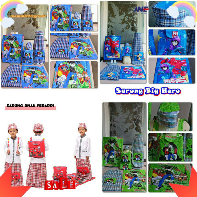 PROMO-Sarung anak karakter bentuk rok Usia 8-10tahun Sarung Karakter Anak