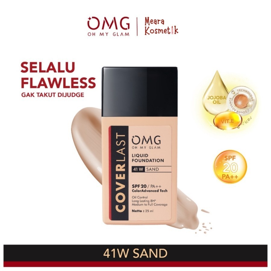 OMG Oh My Glam Coverlast Liquid Foundation 41 W Sand