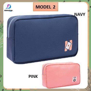 

[[ K23 - BEST SELLER ]] Tas Pouch Kosmetik Travel Bag Dompet Make Up Wanita Import Serbaguna - Model 2, Pink
