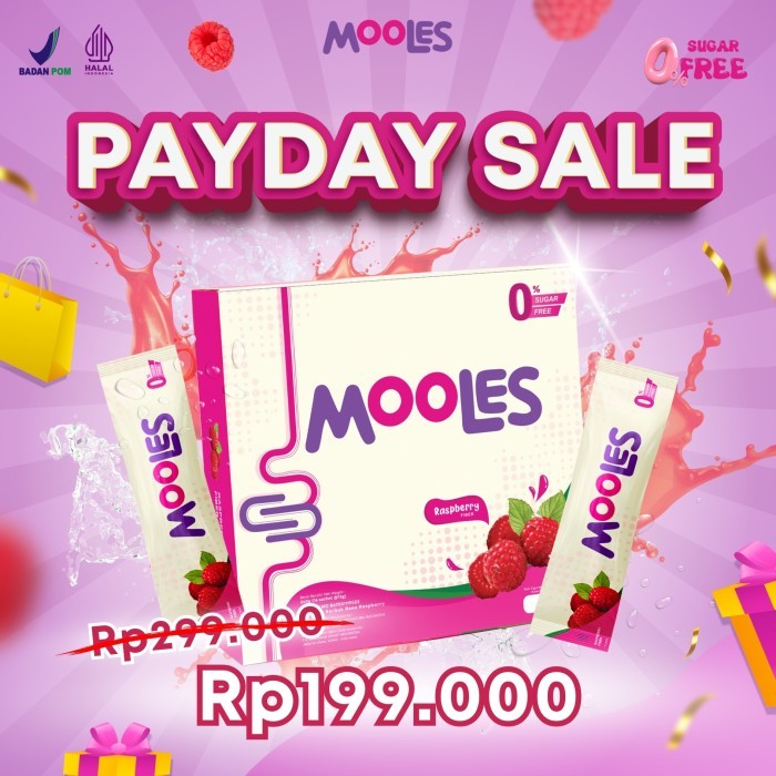 Mooles Fiber | Detox | Rasa Rapsberry | 1 Box - 16 Sachet