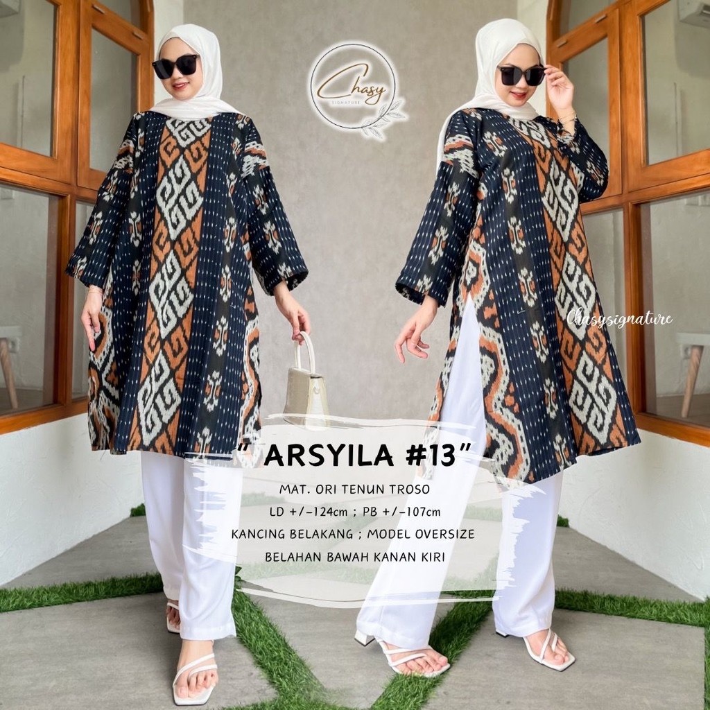 Blouse batik Arsyila/atasan jumbo tenun troso/blouse kerja wanita/baju kerja wanita/atasan batik wan