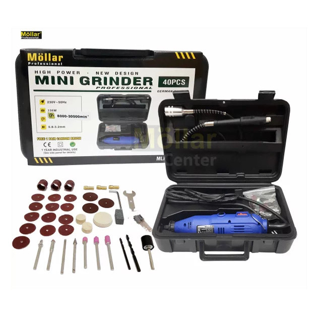 YM27 Mini Die Grinder 40 pcs MOLLAR Mini Grinder Set Cuner Bor Gerinda - MOLLAR