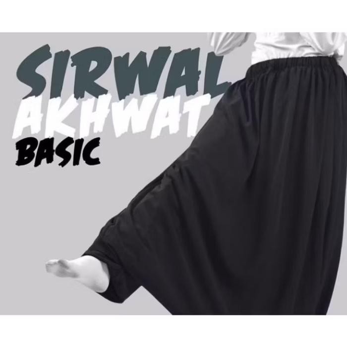 Rok Sirwal Akhwat Syar'i Spandek Rayon Kualitas Terbaik - Dewasa Bawahan, Tebal, Hitam celana muslim