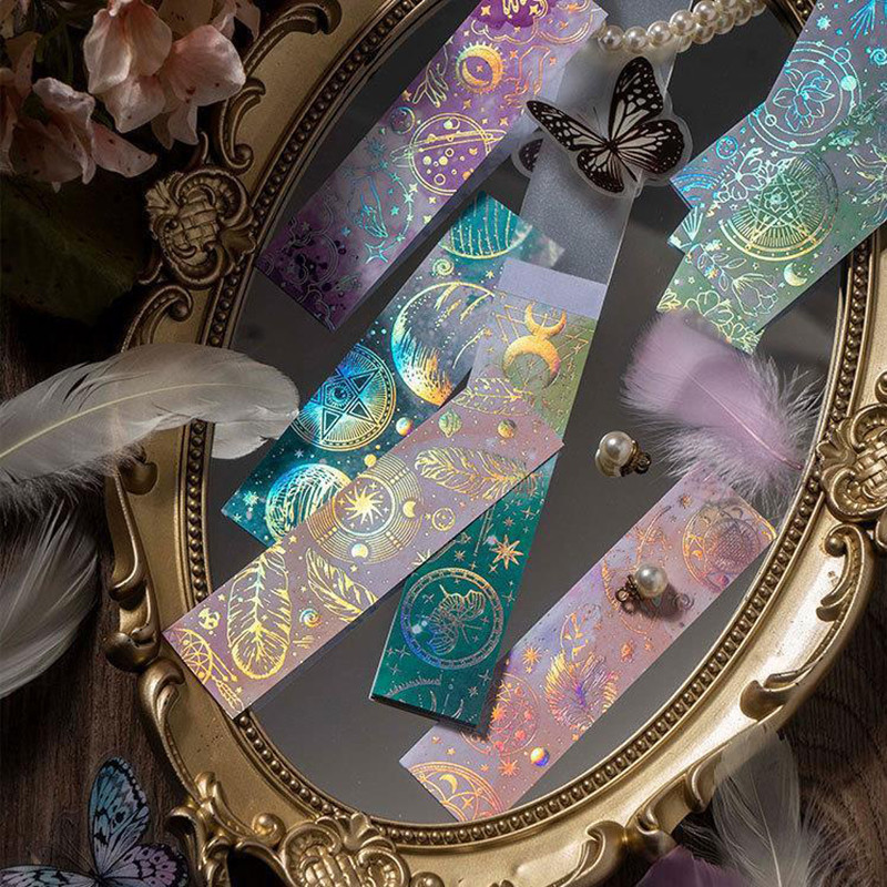 

20 Pcs /pack 3cm*12cm Tape Design Golden Outline Starry Decorative Stickers