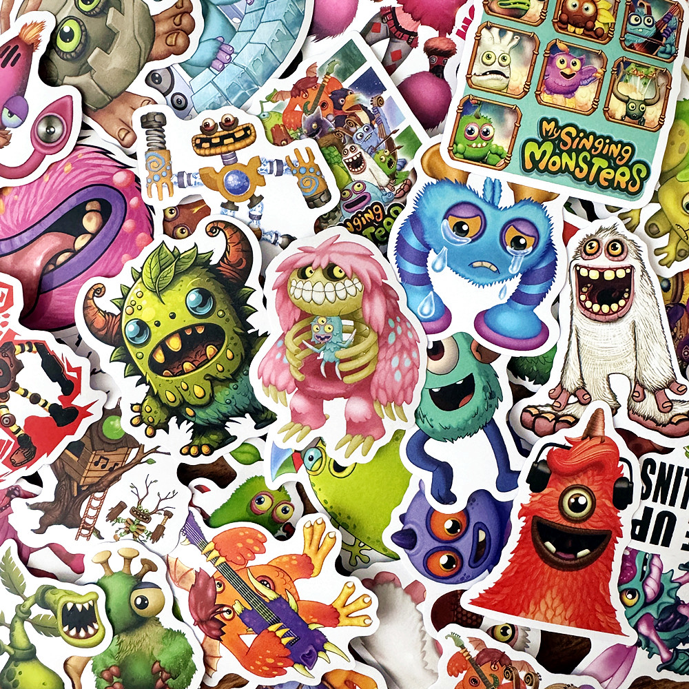 

10/50PCS Game My Singing Monster Graffiti Stickers Decals Kids Toys DIY Laptop Phone Skateboard Waterproof Cute Sticker Packs