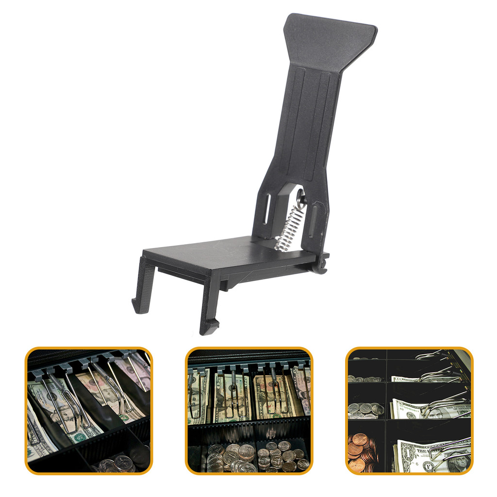 

Cash Drawer Clips Universal Box Wallet Special 6pcs (Black) Register Office Money