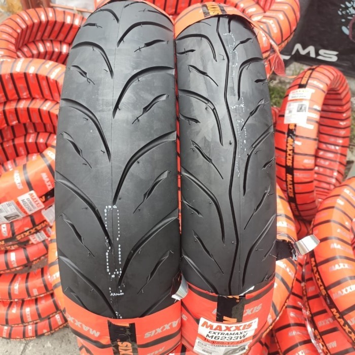 PAKET BAN MOTOR MAXXIS EXTRAMAXX UNTUK VIXION R-15  90/80 120/70 Ring 17 Tubeless Paket Sepasang Dep