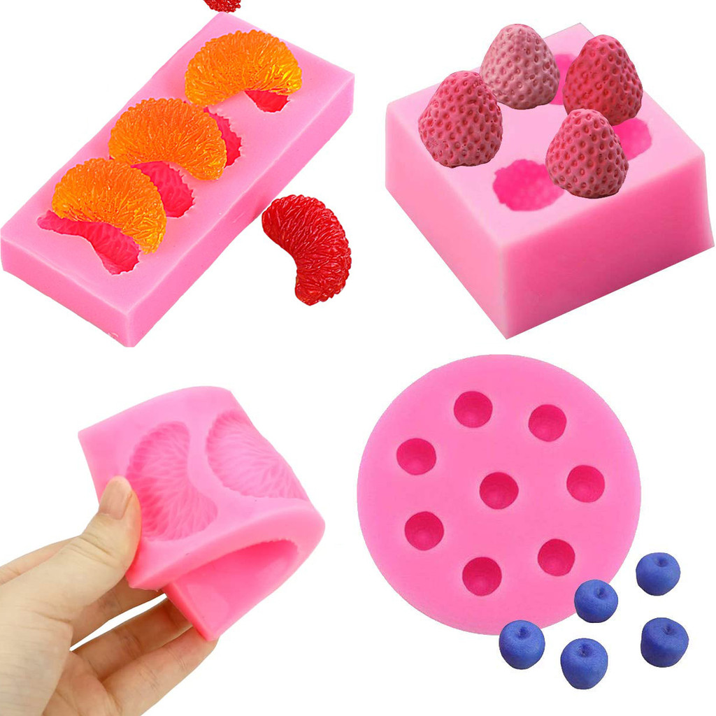 

Mini Strawberry, Raspberry & Blueberry Silicone Fondant Molds Soap Candle Mulberry Wax Melts Molds Berries Chocolate Candy Mold