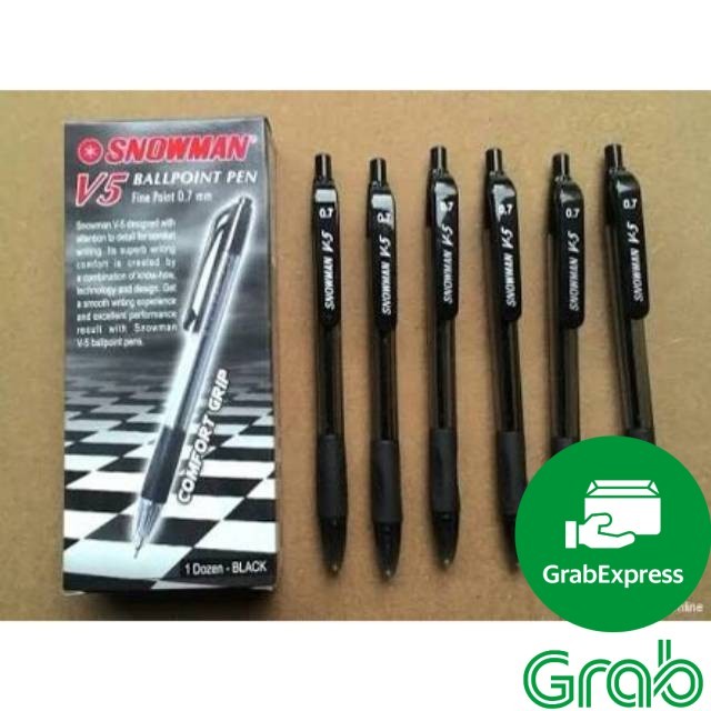 

[guinatk] / 1 lusin pulpen snowman V-5 / pulpen V5 snowman harga promo