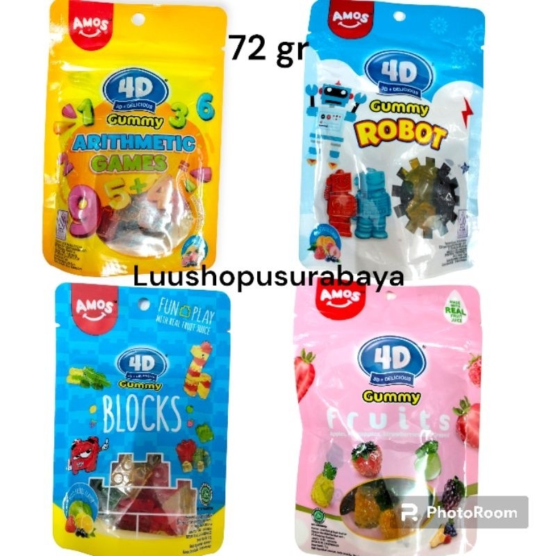 

Amos 4D Permen Jelly 3D Blocks Fruits Robot Arithmetic 72gram pusat grosir jajan lebaran idul fitri