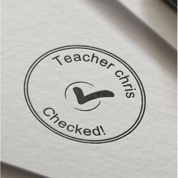 

Teacher Stamp Checked personalized custom name stamp self inking for gift school assessment