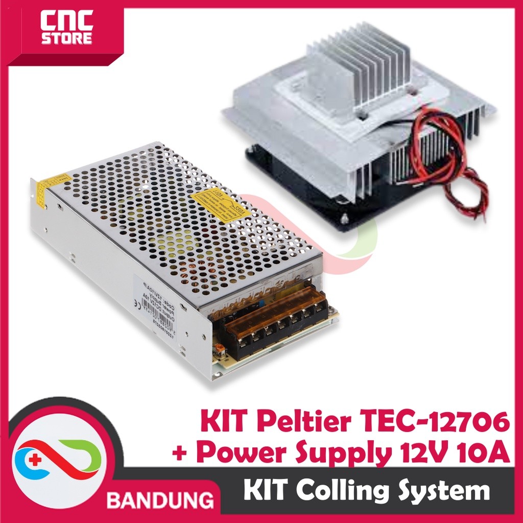 PELTIER COOLING SYSTEM KIT PELTIER TEC-12706 LENGKAP DENGAN POWER SUPPLY 12V 10A